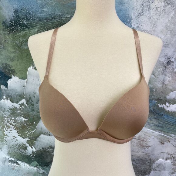 Soma Padded Bra 34B Beige Plunge Push Up Coverage Underwire Bra Ravishing Soma - Picture 2 of 12